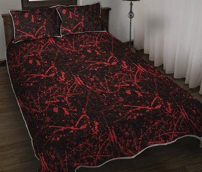 Halloween Red Blood Print Quilt Bed Set