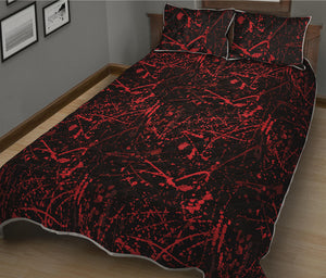 Halloween Red Blood Print Quilt Bed Set