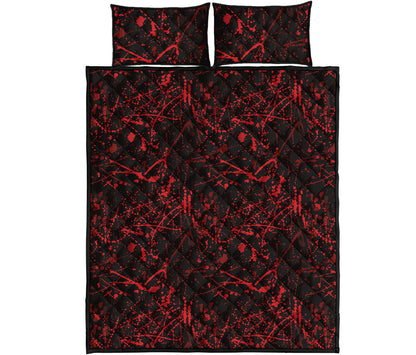 Halloween Red Blood Print Quilt Bed Set