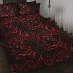 Halloween Red Blood Print Quilt Bed Set