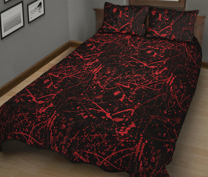 Halloween Red Blood Print Quilt Bed Set