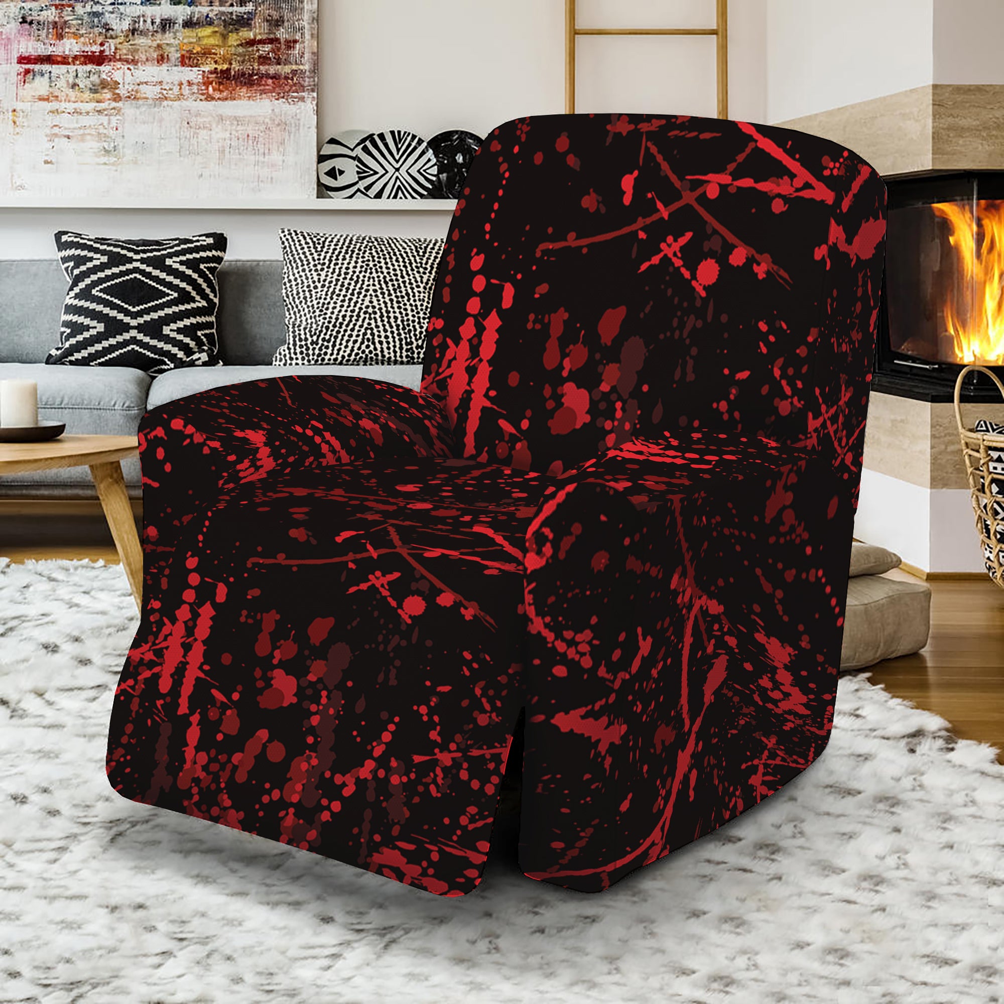 Halloween Red Blood Print Recliner Slipcover