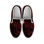 Halloween Red Blood Print White Slip On Shoes