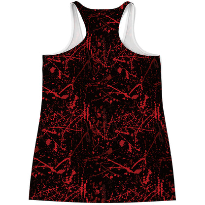 Halloween Red Blood Print Women's Racerback Tank Top