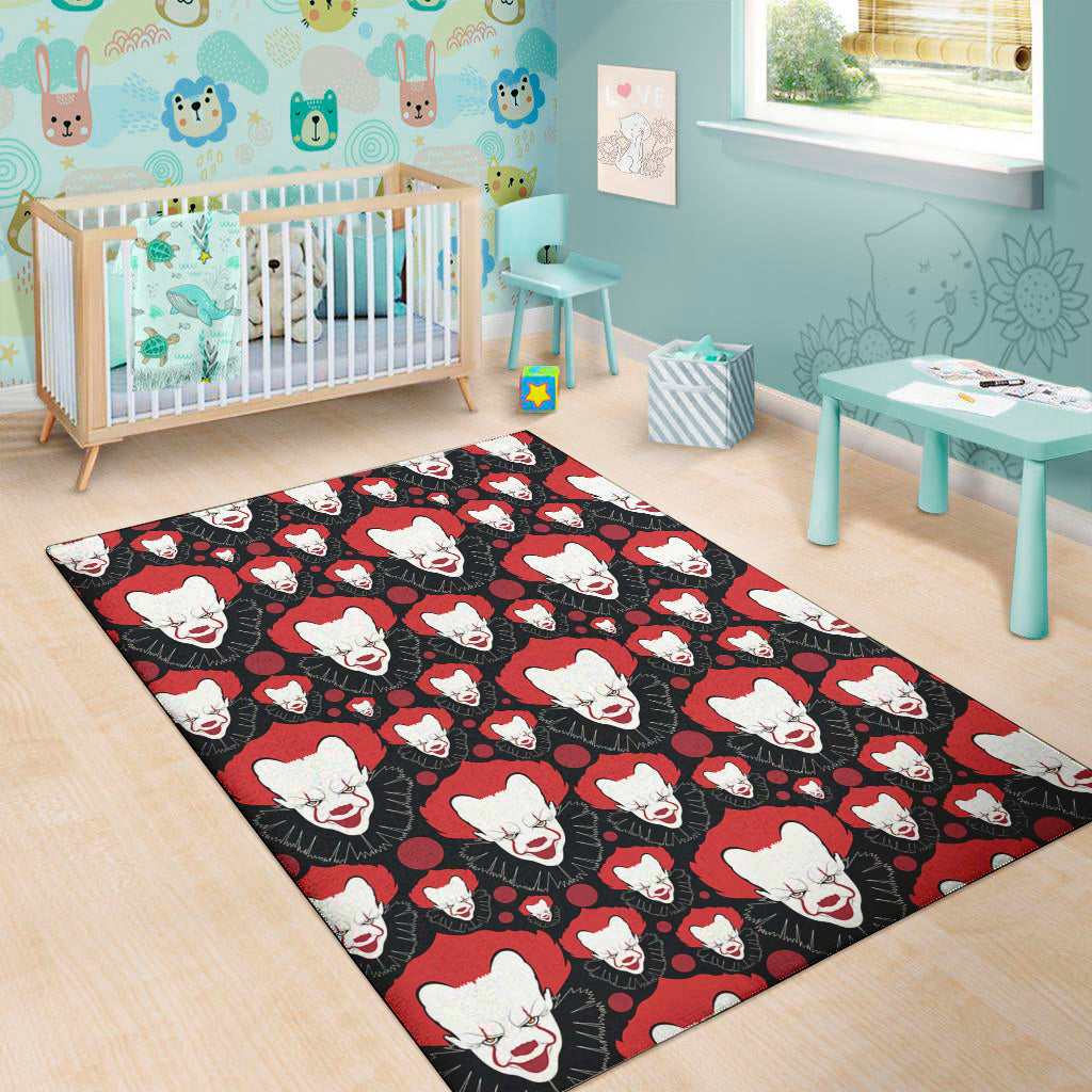 Halloween Scary Clown Pattern Print Area Rug