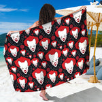 Halloween Scary Clown Pattern Print Beach Sarong Wrap