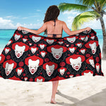 Halloween Scary Clown Pattern Print Beach Sarong Wrap