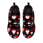Halloween Scary Clown Pattern Print Black Sneakers