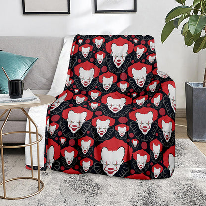 Halloween Scary Clown Pattern Print Blanket