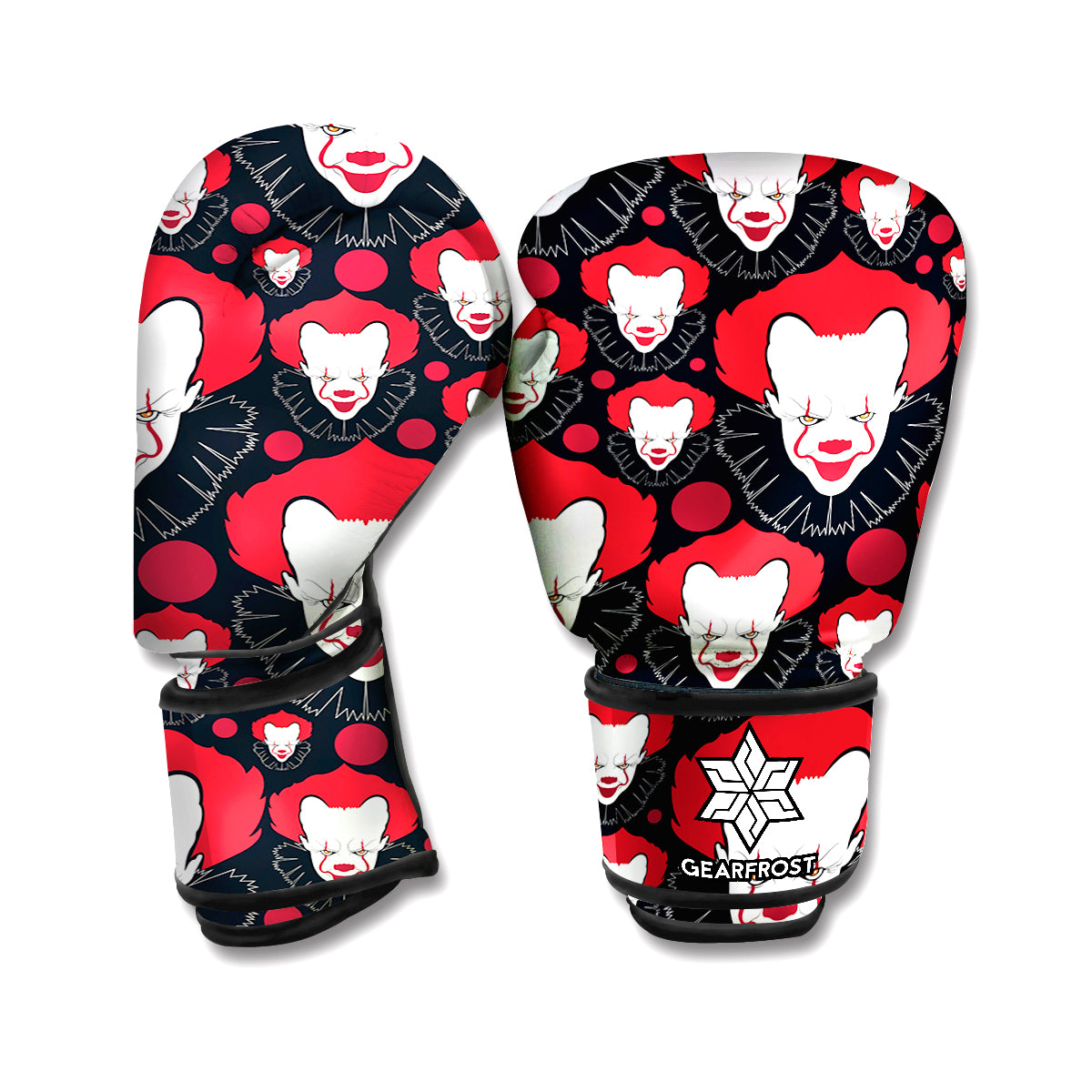 Halloween Scary Clown Pattern Print Boxing Gloves