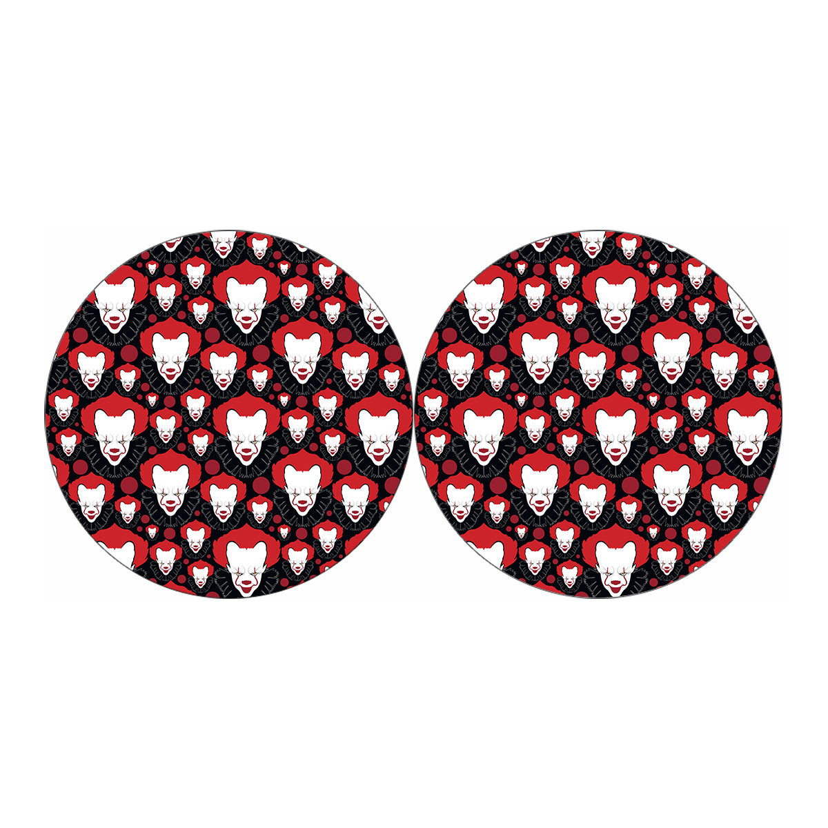 Halloween Scary Clown Pattern Print Car Coasters