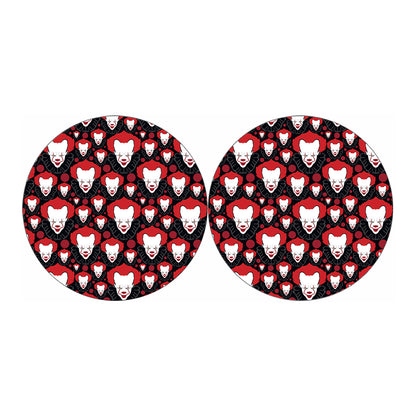 Halloween Scary Clown Pattern Print Car Coasters
