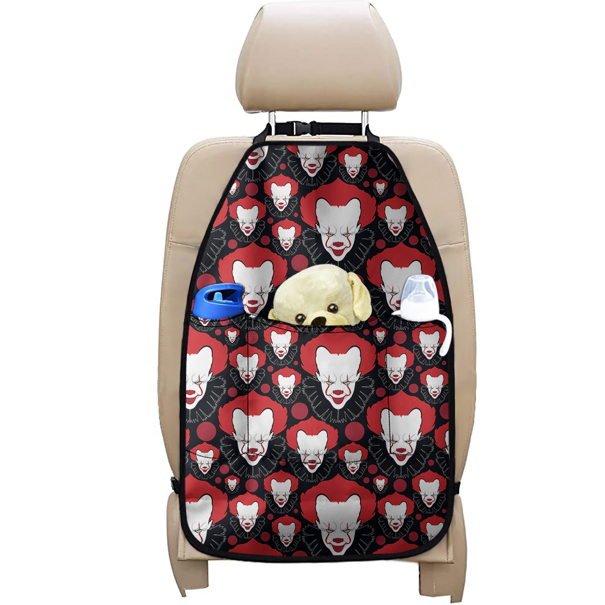Halloween Scary Clown Pattern Print Car Seat Organizers
