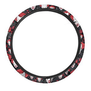 Halloween Scary Clown Pattern Print Car Steering Wheel Cover