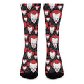 Halloween Scary Clown Pattern Print Crew Socks