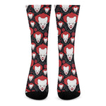 Halloween Scary Clown Pattern Print Crew Socks