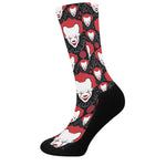 Halloween Scary Clown Pattern Print Crew Socks