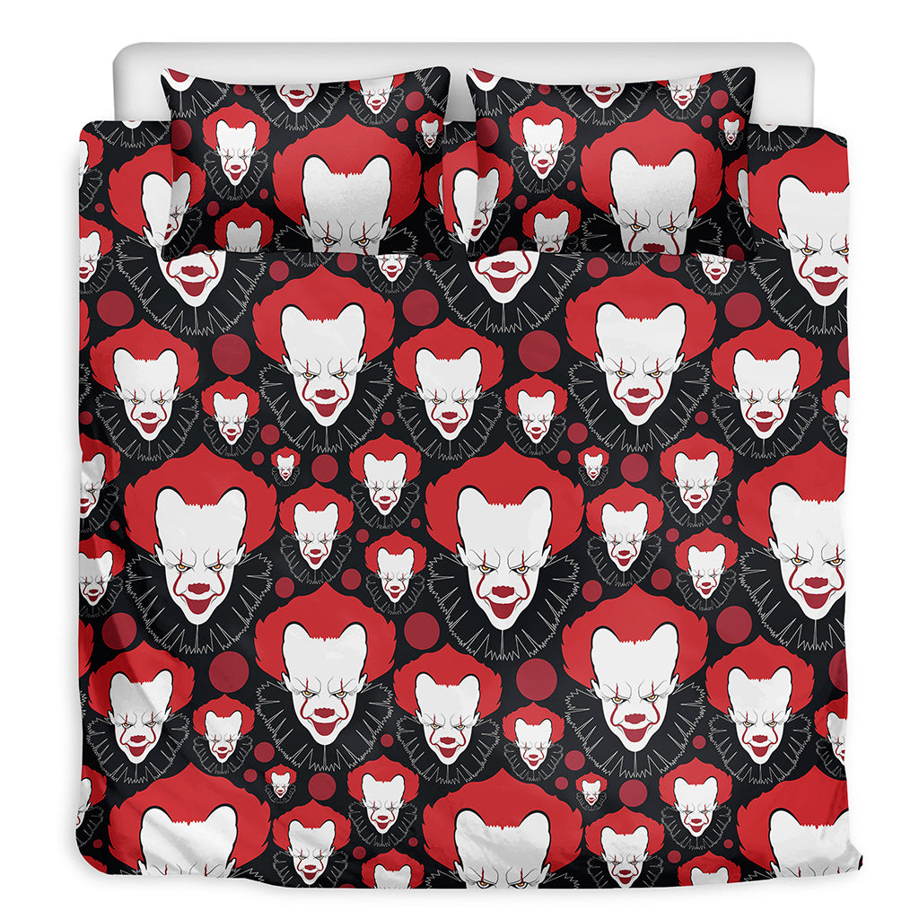 Halloween Scary Clown Pattern Print Duvet Cover Bedding Set