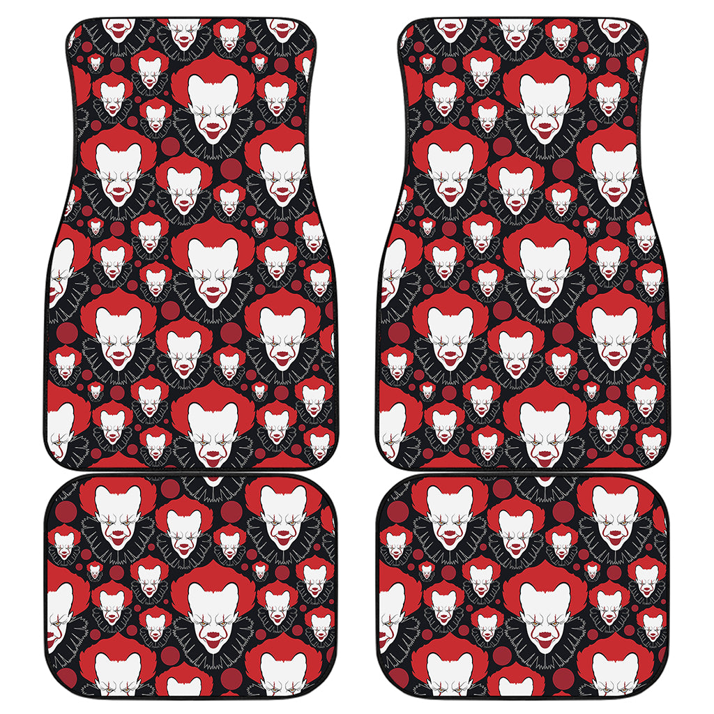 Halloween Scary Clown Pattern Print Front and Back Car Floor Mats