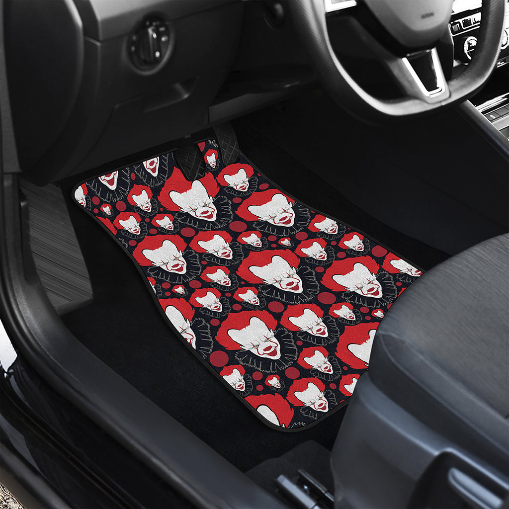 Halloween Scary Clown Pattern Print Front and Back Car Floor Mats