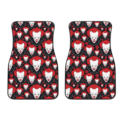 Halloween Scary Clown Pattern Print Front Car Floor Mats