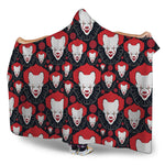 Halloween Scary Clown Pattern Print Hooded Blanket
