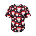 Halloween Scary Clown Pattern Print Men's Baseball Jersey