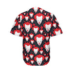 Halloween Scary Clown Pattern Print Men's Baseball Jersey