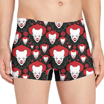 Halloween Scary Clown Pattern Print Men's Boxer Briefs