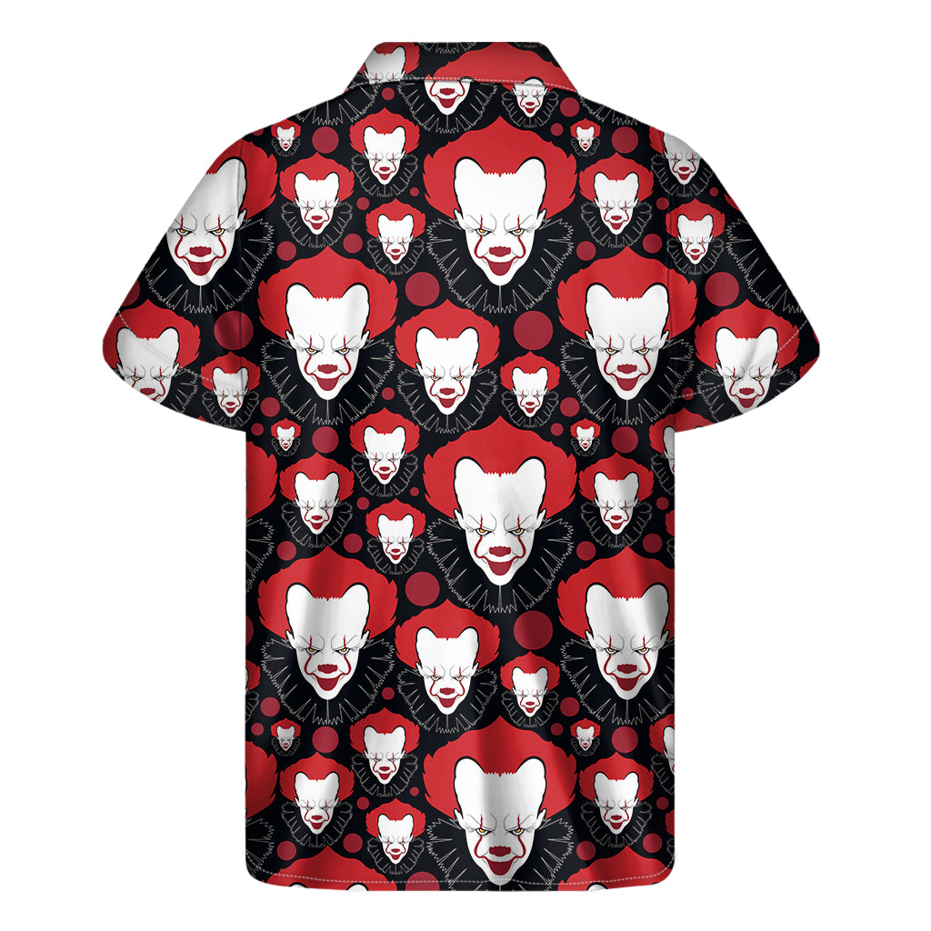 Halloween Scary Clown Pattern Print Men's Short Sleeve Shirt