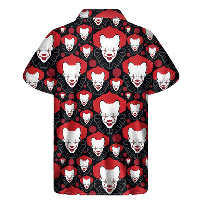 Halloween Scary Clown Pattern Print Men's Short Sleeve Shirt