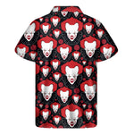 Halloween Scary Clown Pattern Print Men's Short Sleeve Shirt