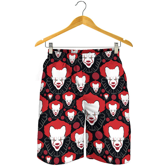 Halloween Scary Clown Pattern Print Men's Shorts