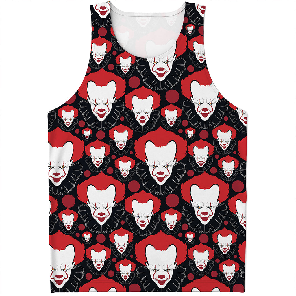 Halloween Scary Clown Pattern Print Men's Tank Top