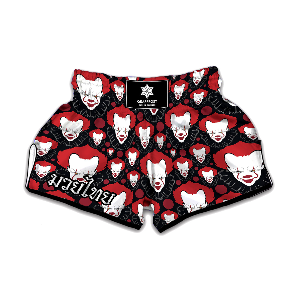 Halloween Scary Clown Pattern Print Muay Thai Boxing Shorts