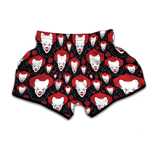 Halloween Scary Clown Pattern Print Muay Thai Boxing Shorts