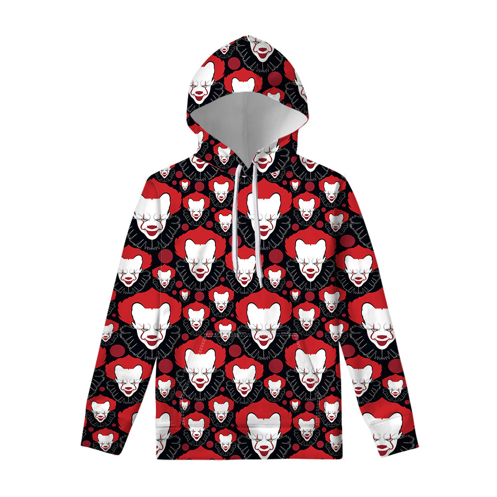 Halloween Scary Clown Pattern Print Pullover Hoodie