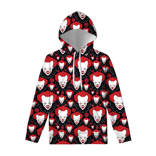Halloween Scary Clown Pattern Print Pullover Hoodie