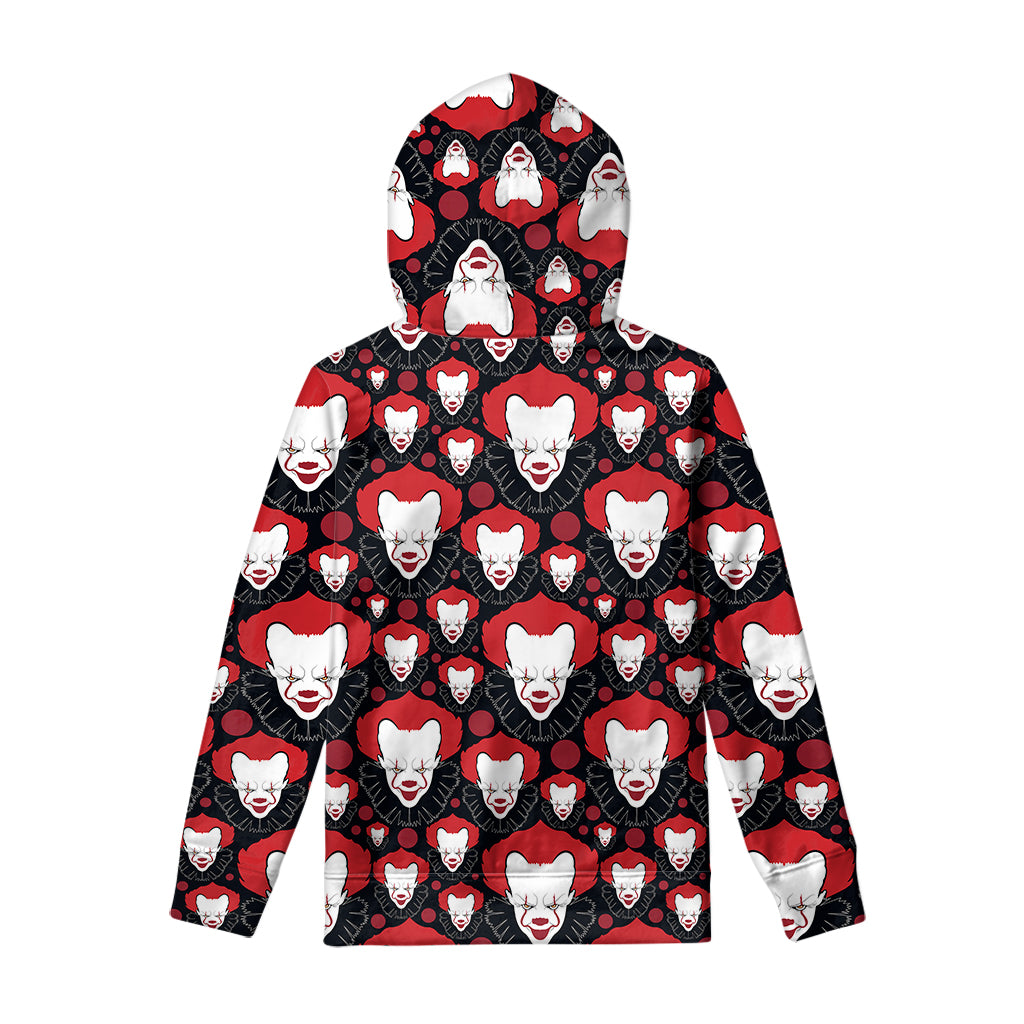 Halloween Scary Clown Pattern Print Pullover Hoodie