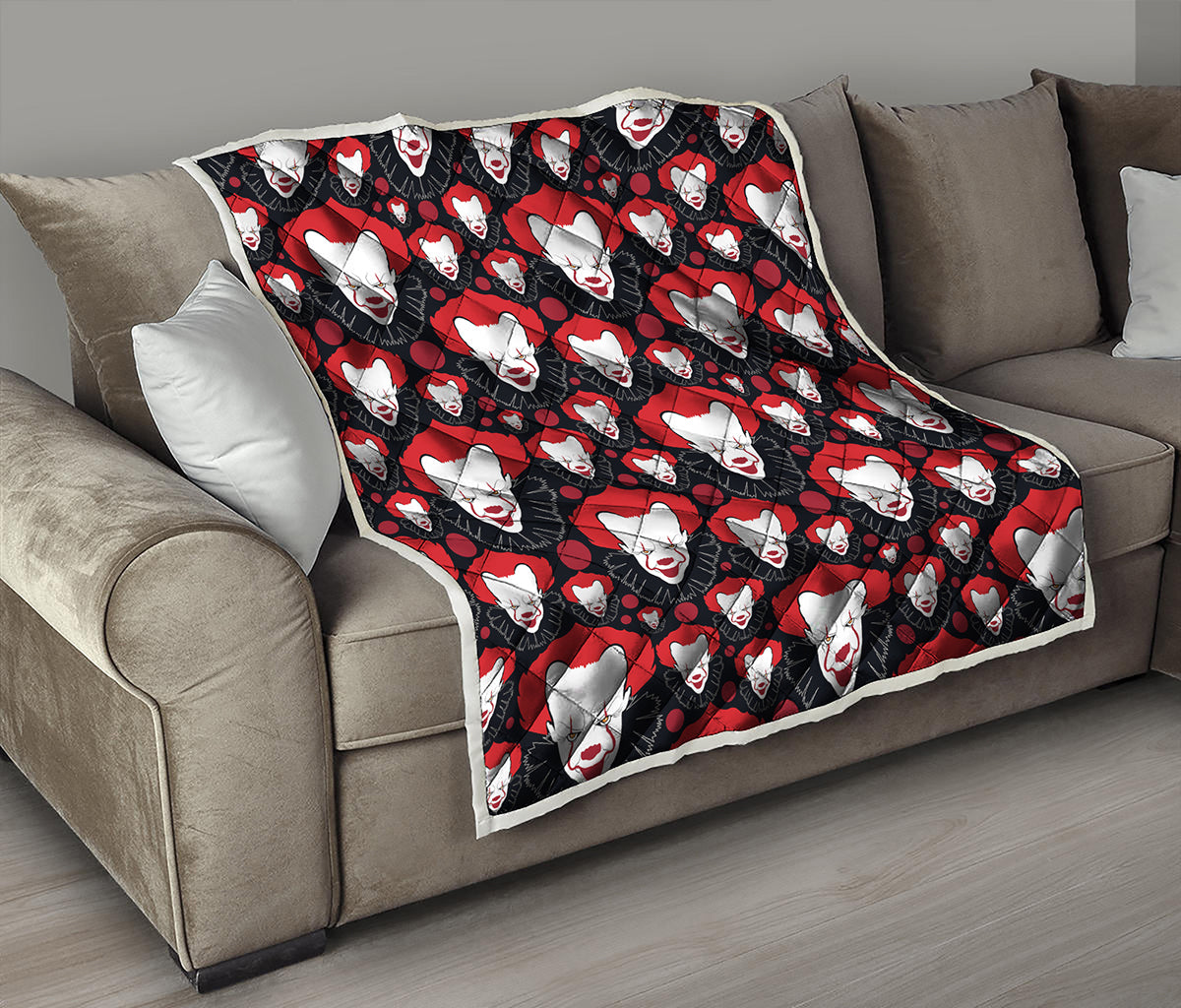 Halloween Scary Clown Pattern Print Quilt