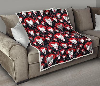 Halloween Scary Clown Pattern Print Quilt