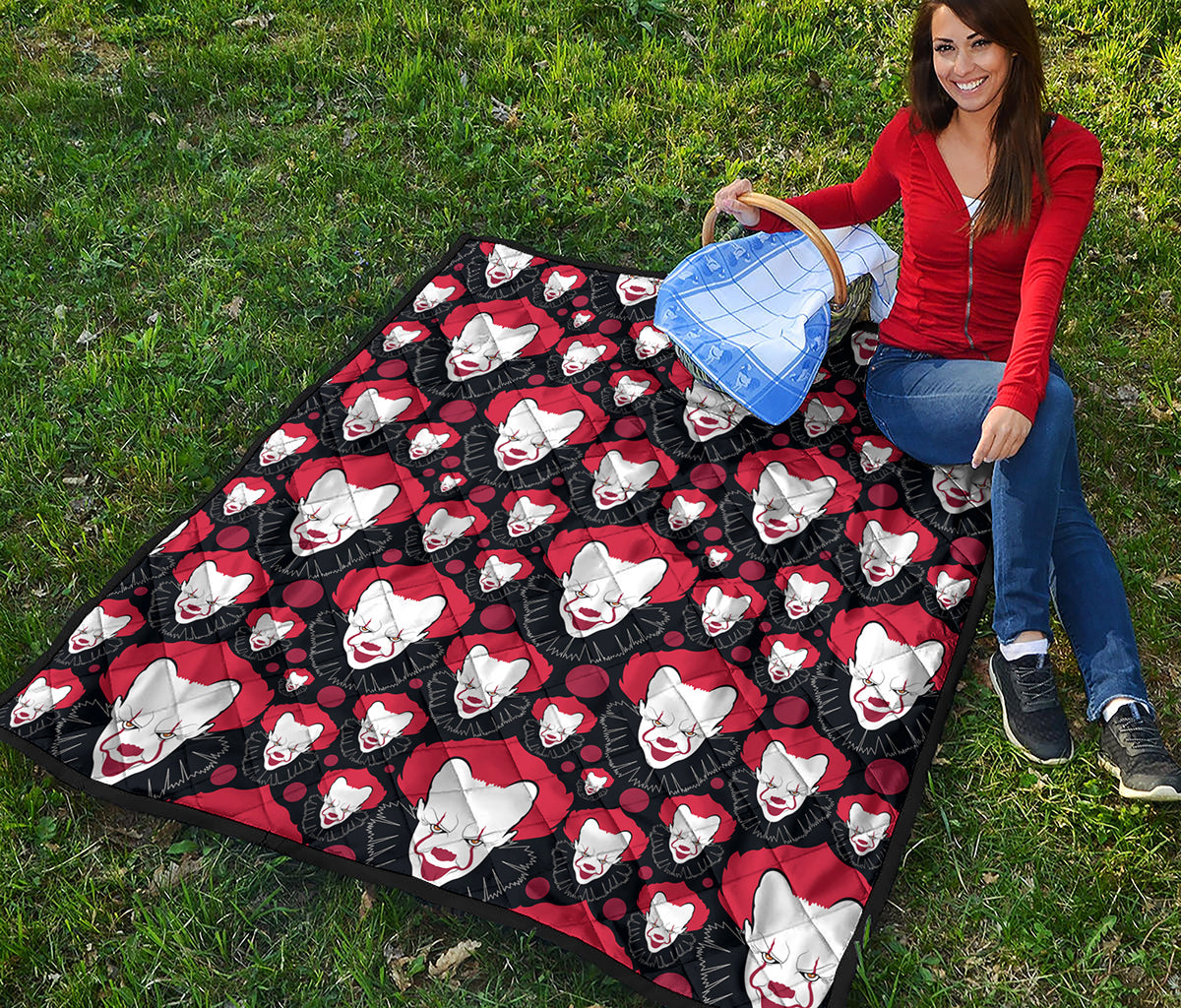 Halloween Scary Clown Pattern Print Quilt