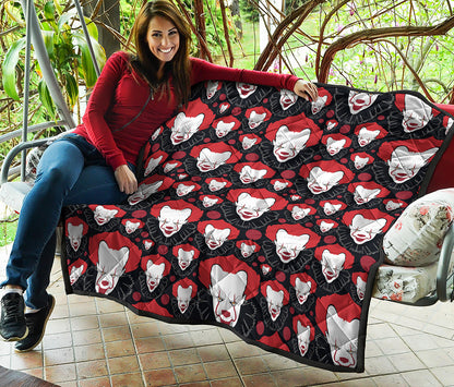 Halloween Scary Clown Pattern Print Quilt