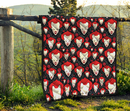 Halloween Scary Clown Pattern Print Quilt