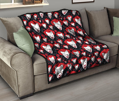 Halloween Scary Clown Pattern Print Quilt