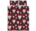 Halloween Scary Clown Pattern Print Quilt Bed Set