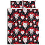 Halloween Scary Clown Pattern Print Quilt Bed Set