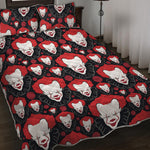 Halloween Scary Clown Pattern Print Quilt Bed Set