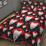 Halloween Scary Clown Pattern Print Quilt Bed Set