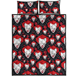 Halloween Scary Clown Pattern Print Quilt Bed Set